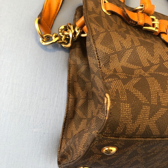 MICHAEL KORS CURDUROY BROWN AV-1310 HANDBAG PURSE - Picture 4 of 12